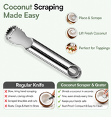 Coconut Scraper & Coconut Slicer Cutter Tool, Stainless Steel 2-Piece Coconut Grater