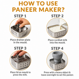 Stainless Steel Paneer Maker 550ml with Perforated Separator, Manual Paneer Press for Homemade Paneer, Tofu & Chhena
