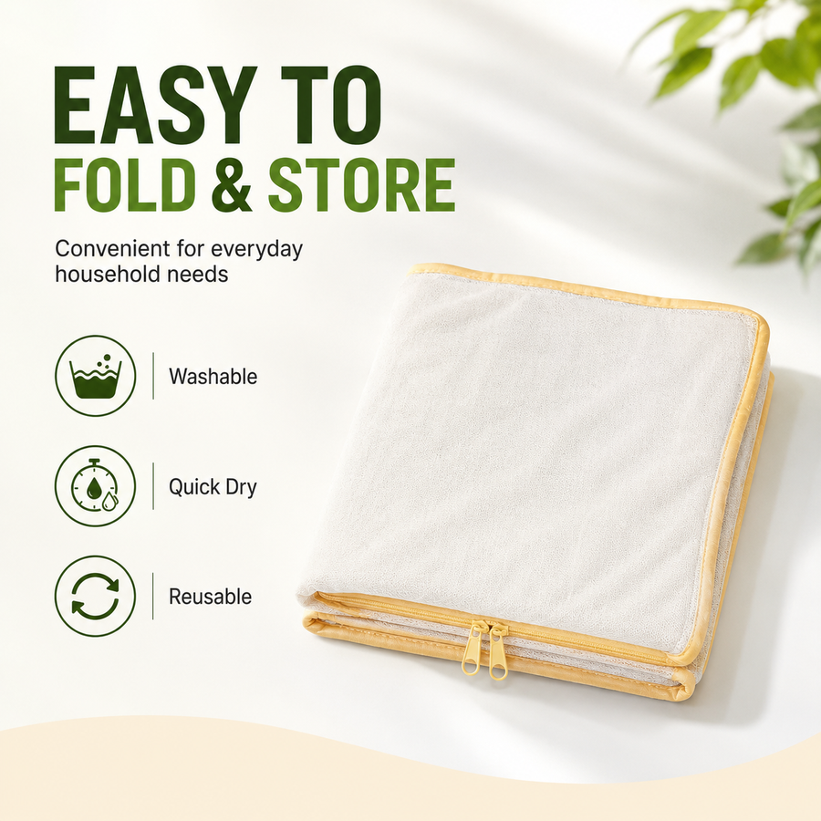 Cotton Drying Cloth with Breathable Net Cover, Washable & Reusable Food Drying Sheet for Papad, Vadagam, Spices, Millets & Grains