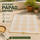 Cotton Drying Cloth with Breathable Net Cover, Washable & Reusable Food Drying Sheet for Papad, Vadagam, Spices, Millets & Grains