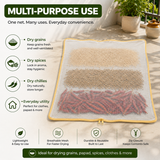 Cotton Drying Cloth with Breathable Net Cover, Washable & Reusable Food Drying Sheet for Papad, Vadagam, Spices, Millets & Grains