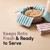 Pack of 2 Cotton Roti Cover, Reusable Double Layer Chapati Cloth Wrap with Flaps for Casserole & Hot Case, Multicolor