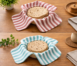 Pack of 2 Cotton Roti Cover, Reusable Double Layer Chapati Cloth Wrap with Flaps for Casserole & Hot Case, Multicolor