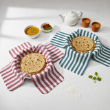 Pack of 2 Cotton Roti Cover, Reusable Double Layer Chapati Cloth Wrap with Flaps for Casserole & Hot Case, Multicolor