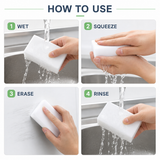 Magic Eraser Cleaning Sponges Pack of 4, Multi-Surface Melamine Foam Cleaning Pads for Kitchen, Bathroom, Walls, Tiles, Sinks & Shoes