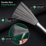 Set of 5 Cleaning Brushes with Stainless Steel, Brass & Nylon Bristles for Gas Stove, Burners, Chimney, Sink & Bathroom Gaps