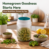 Sprout Maker Jar 1100ml with Mesh Drain Lid & Stand, Seed Sprouting Jar for Moong, Chana, Methi, Lentils, Beans & Seeds