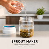 Sprout Maker Jar 1100ml with Mesh Drain Lid & Stand, Seed Sprouting Jar for Moong, Chana, Methi, Lentils, Beans & Seeds