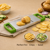 Stainless Steel Potato Slicer Machine & Vegetable Cutter, Lightweight Manual Chips Maker for Potato, Salad, Vegetable & Fruit Slicing