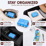 Pill Box with 10 Compartments, Small Portable Medicine Organizer for Travel, Tablets, Vitamins & Supplements, Pink
