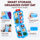 Pill Box with 10 Compartments, Small Portable Medicine Organizer for Travel, Tablets, Vitamins & Supplements, Pink