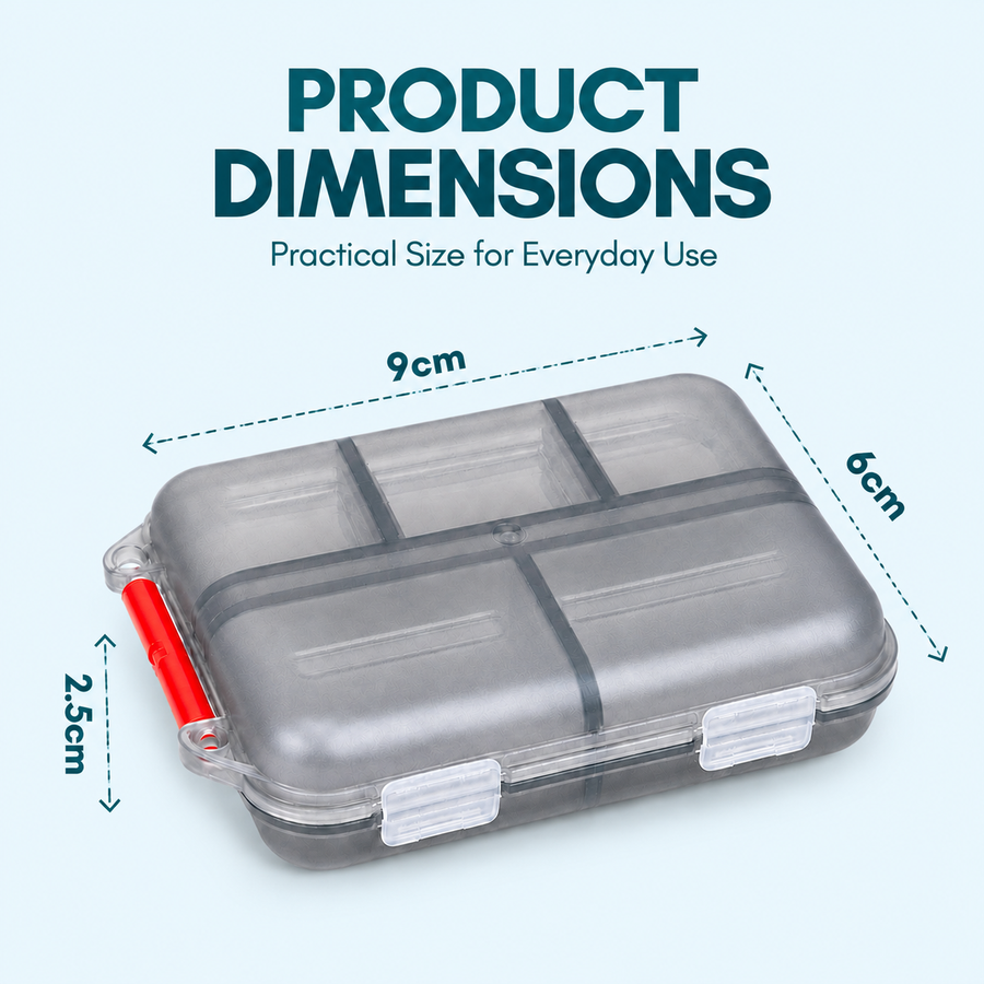 Pill Box with 10 Compartments, Small Portable Medicine Organizer for Travel, Tablets, Vitamins & Supplements, Pink