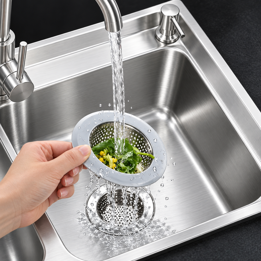 Stainless Steel Kitchen Sink Strainer Plug with Fine Mesh Anti Clog Design