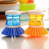 2 Pcs Wash Basin Brush Cleaner with Liquid Soap Dispenser