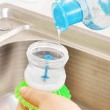 2 Pcs Wash Basin Brush Cleaner with Liquid Soap Dispenser