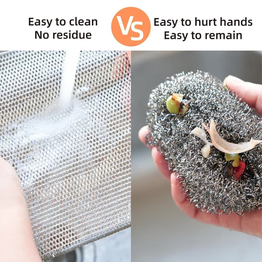 Solitude Non-Scratch Wire Dishcloth (Pack of 25) | Reusable Metal Mesh Cleaning Cloth