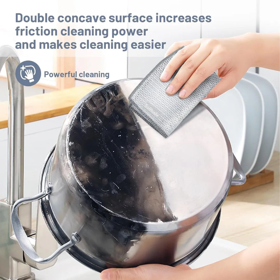Solitude Non-Scratch Wire Dishcloth (Pack of 25) | Reusable Metal Mesh Cleaning Cloth