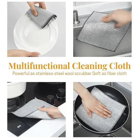 Double Layer Non Scratch Wire Dishcloth (12 Pcs)