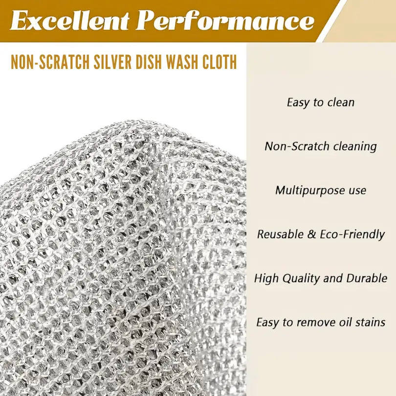 Double Layer Non Scratch Wire Dishcloth (12 Pieces)