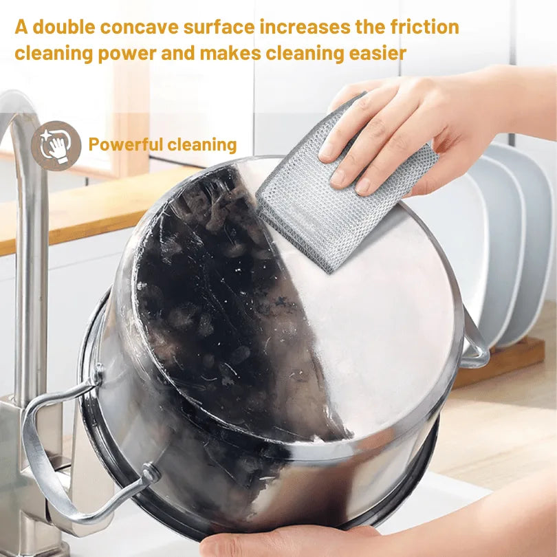 Double Layer Non Scratch Wire Dishcloth (12 Pieces)