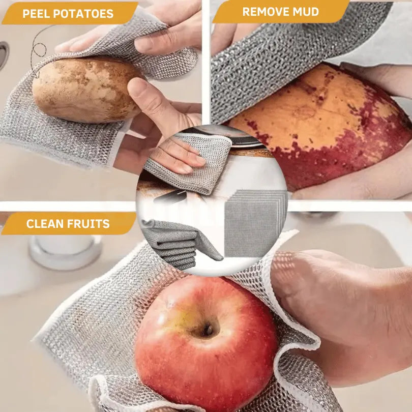 Double Layer Non Scratch Wire Dishcloth (12 Pcs)