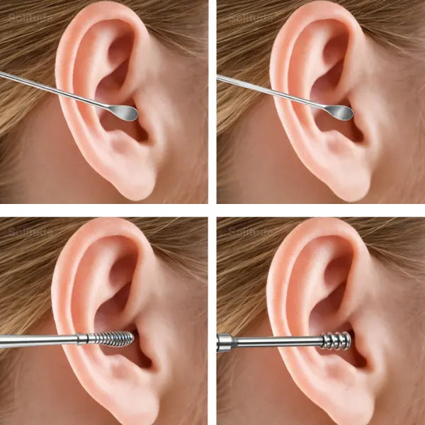 Stainless Steel Ear Cleaning Kit 6-Tool Set with Case