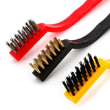 Set of 5 Cleaning Brushes with Stainless Steel, Brass & Nylon Bristles for Gas Stove, Burners, Chimney, Sink & Bathroom Gaps
