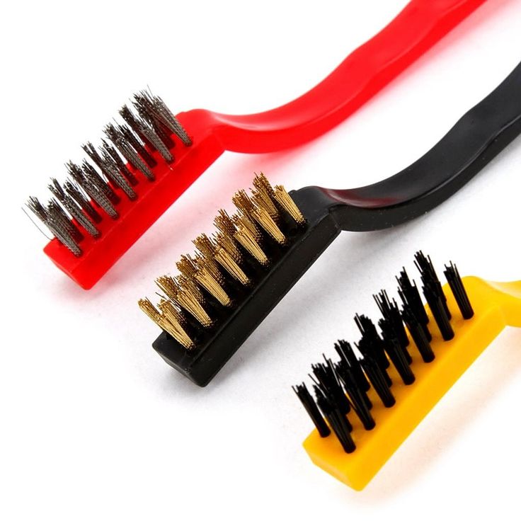 Set of 5 Cleaning Brushes with Stainless Steel, Brass & Nylon Bristles for Gas Stove, Burners, Chimney, Sink & Bathroom Gaps