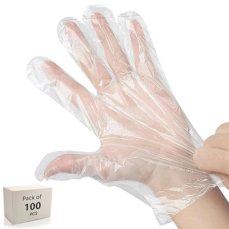 Transparent Disposable Hand Gloves (100 Pcs)