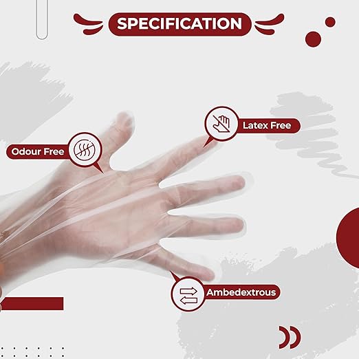 Transparent Disposable Hand Gloves (100 Pcs)