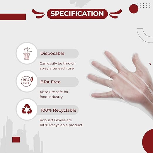 Transparent Disposable Hand Gloves (100 Pcs)