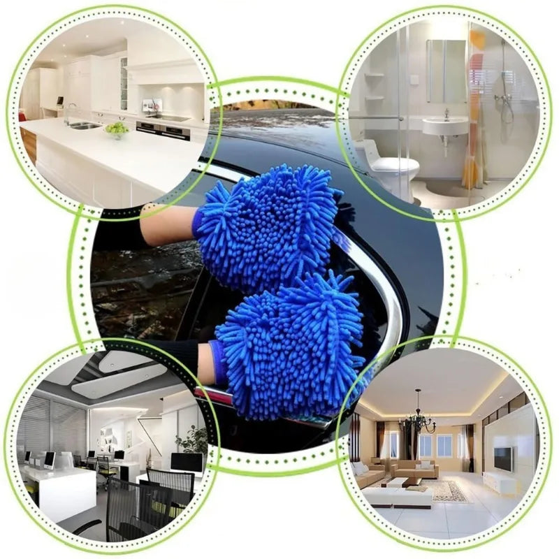 Double Sided Microfiber Cleaning Gloves (Pack of 2)