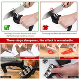 3 Stage Knife Sharpener with Non Slip Base