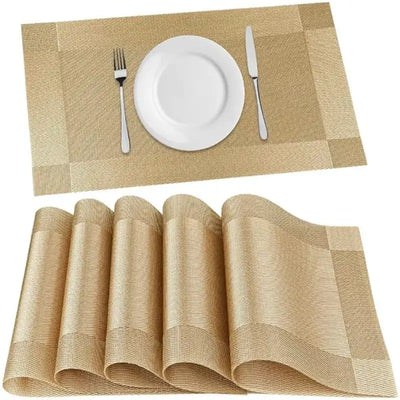 Dining Table Placemats, Heat Resistant Woven PVC (Set of 6)
