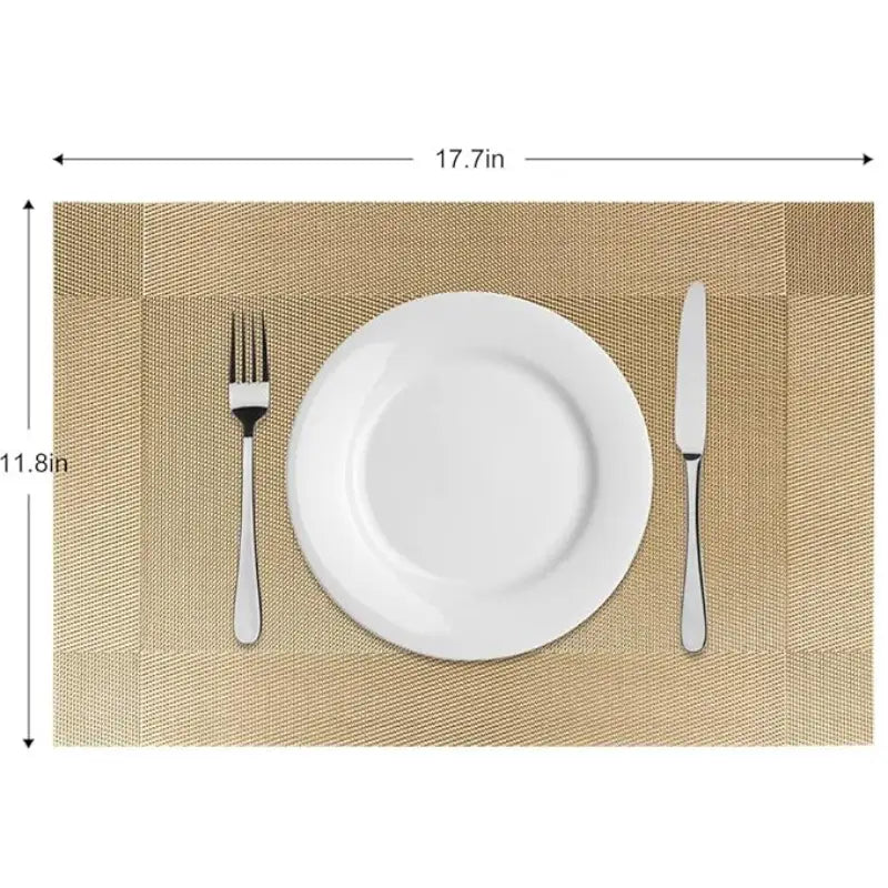 Dining Table Placemats, Heat Resistant Woven PVC (Set of 6)