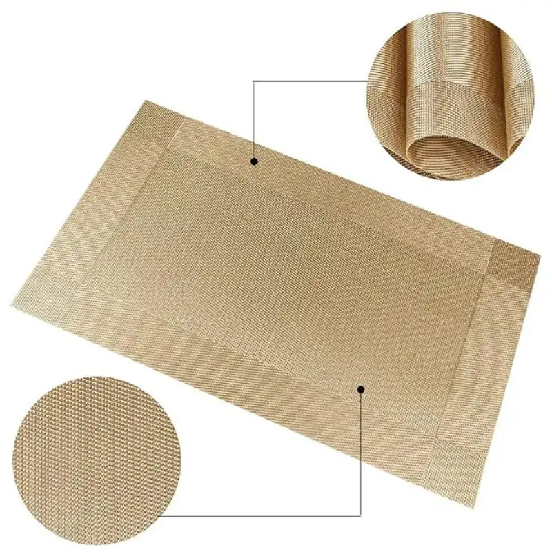 Dining Table Placemats, Heat Resistant Woven PVC (Set of 6)