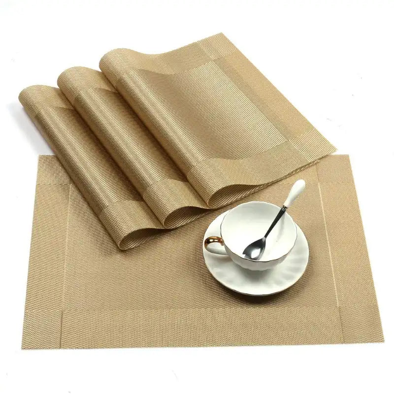 Dining Table Placemats, Heat Resistant Woven PVC (Set of 6)