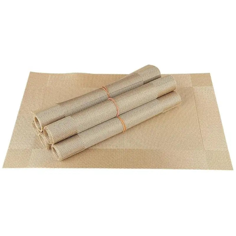 Dining Table Placemats, Heat Resistant Woven PVC (Set of 6)