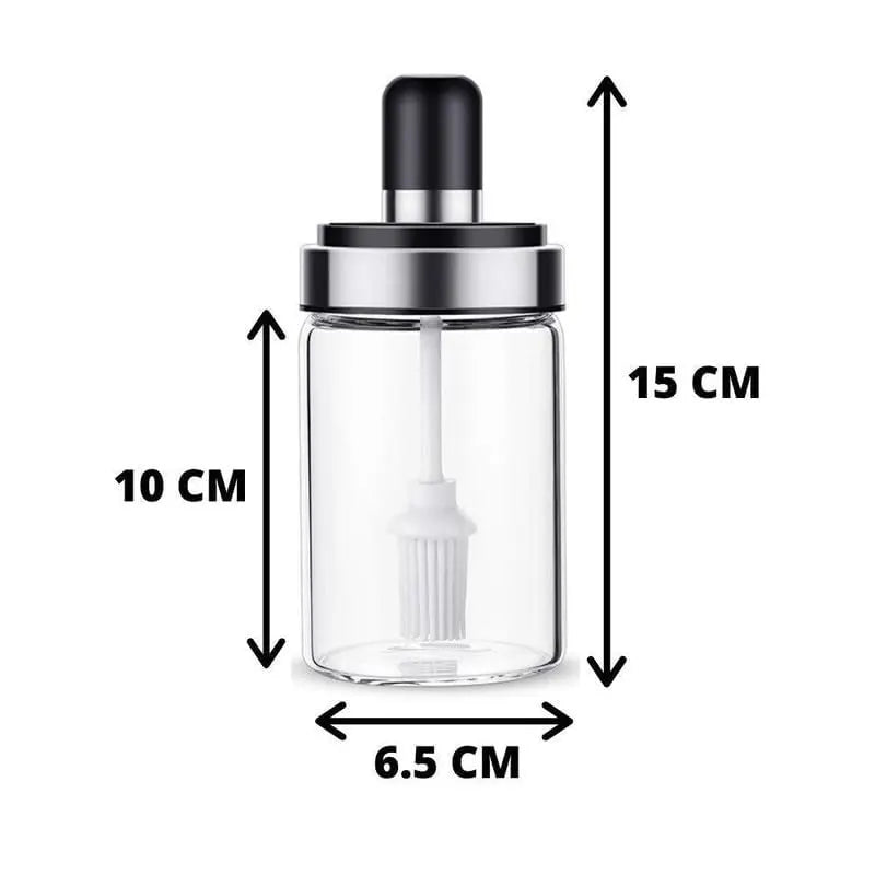 Glass Oil Dispenser Bottle with Silicone Basting Brush