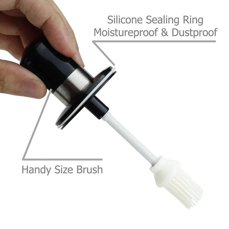 Glass Oil Dispenser Bottle with Silicone Basting Brush