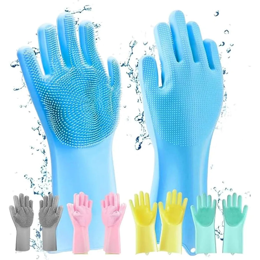 Magic Silicone Cleaning Gloves With Bristles