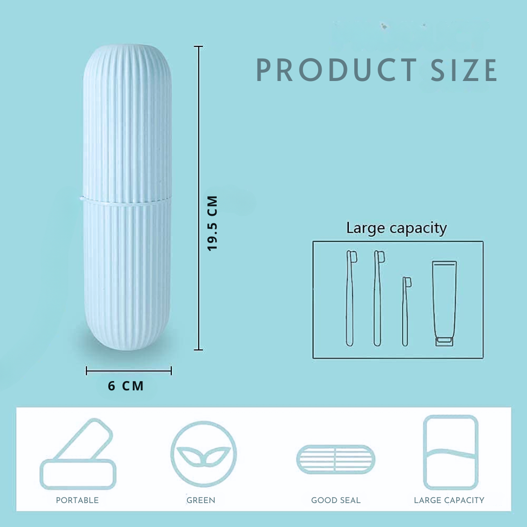 Portable Capsule Toothbrush and Toothpaste Holder