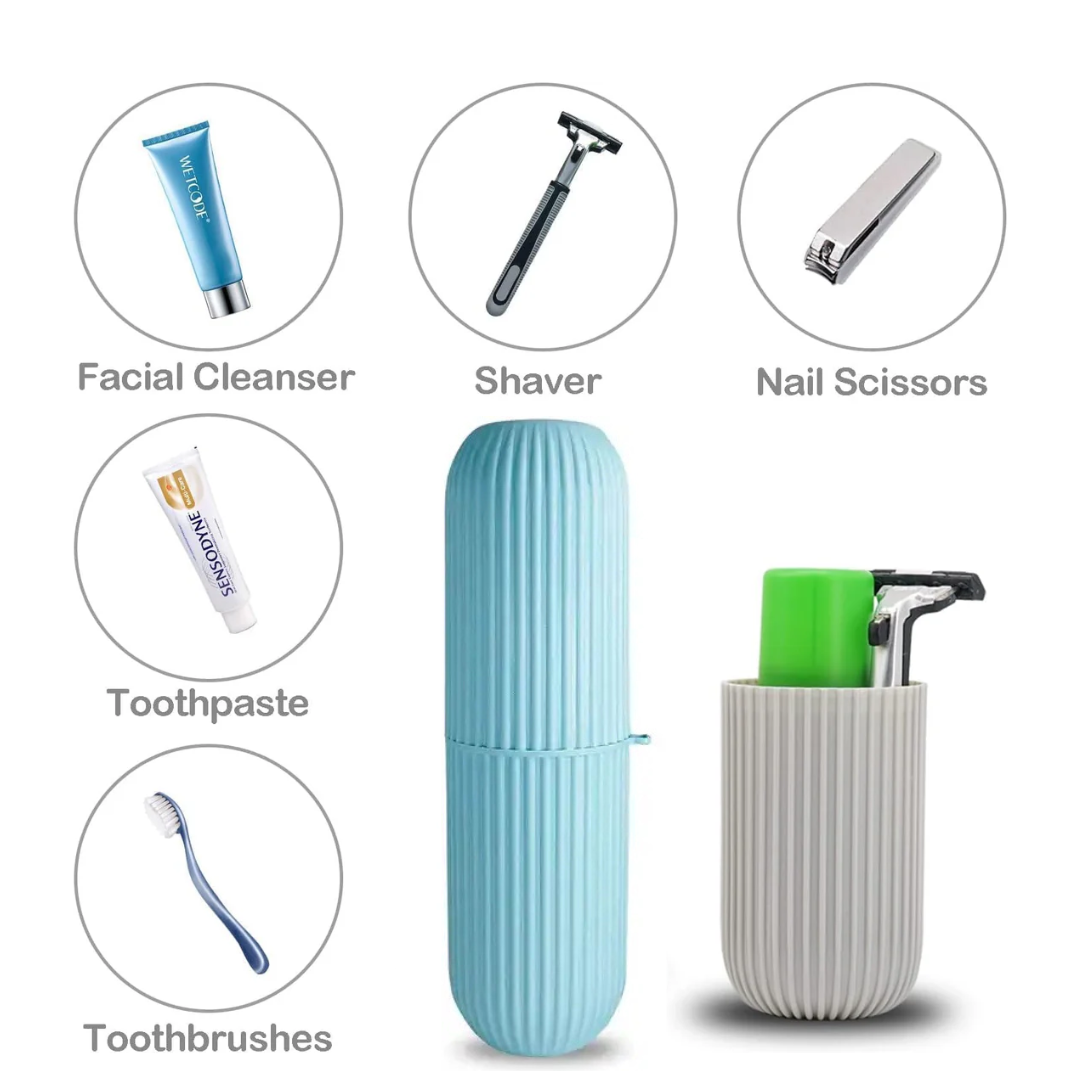 Portable Capsule Toothbrush and Toothpaste Holder