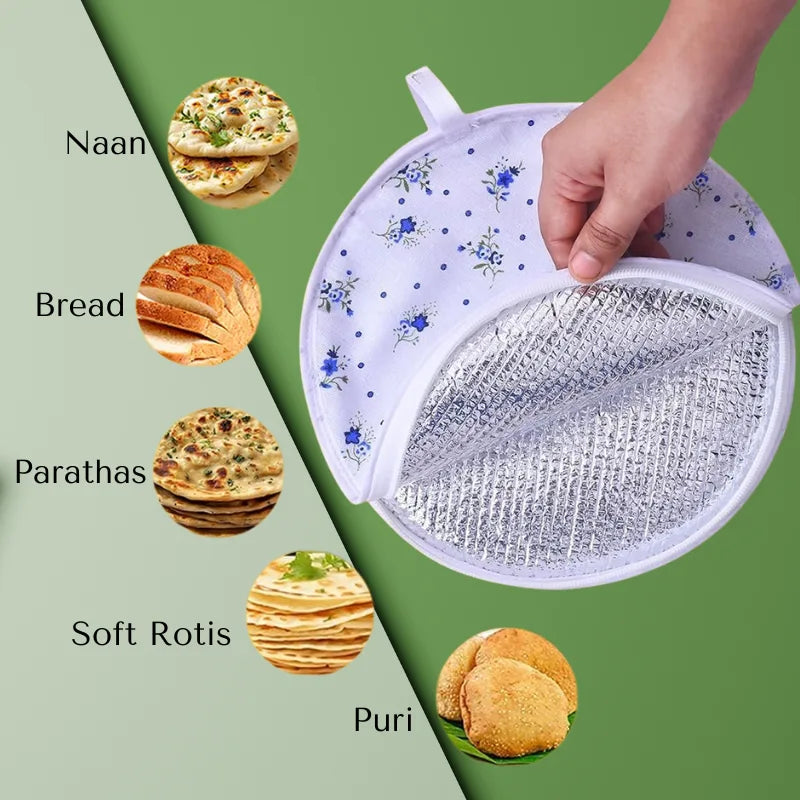 Insulated Zip Roti Cover for Hot Chapatis
