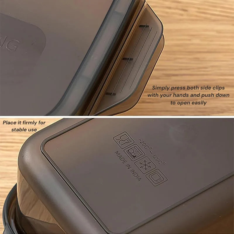 Fridge Storage Containers with Clip Lock Lids (Set of 6)