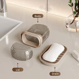 Travel Friendly Soap Holder (Pack of 2) | Portable Leak-Resistant Soap Case with Drain Tray