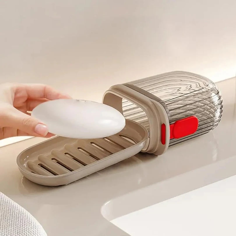 Travel Friendly Soap Holder (Pack of 2) | Portable Leak-Resistant Soap Case with Drain Tray