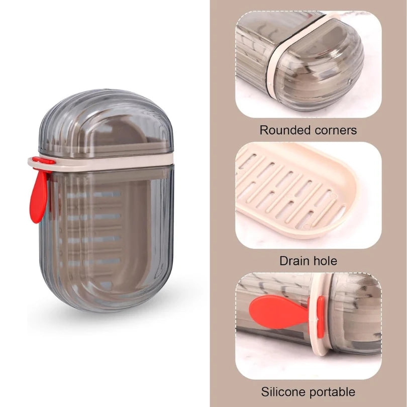 Travel Friendly Soap Holder (Pack of 2) | Portable Leak-Resistant Soap Case with Drain Tray