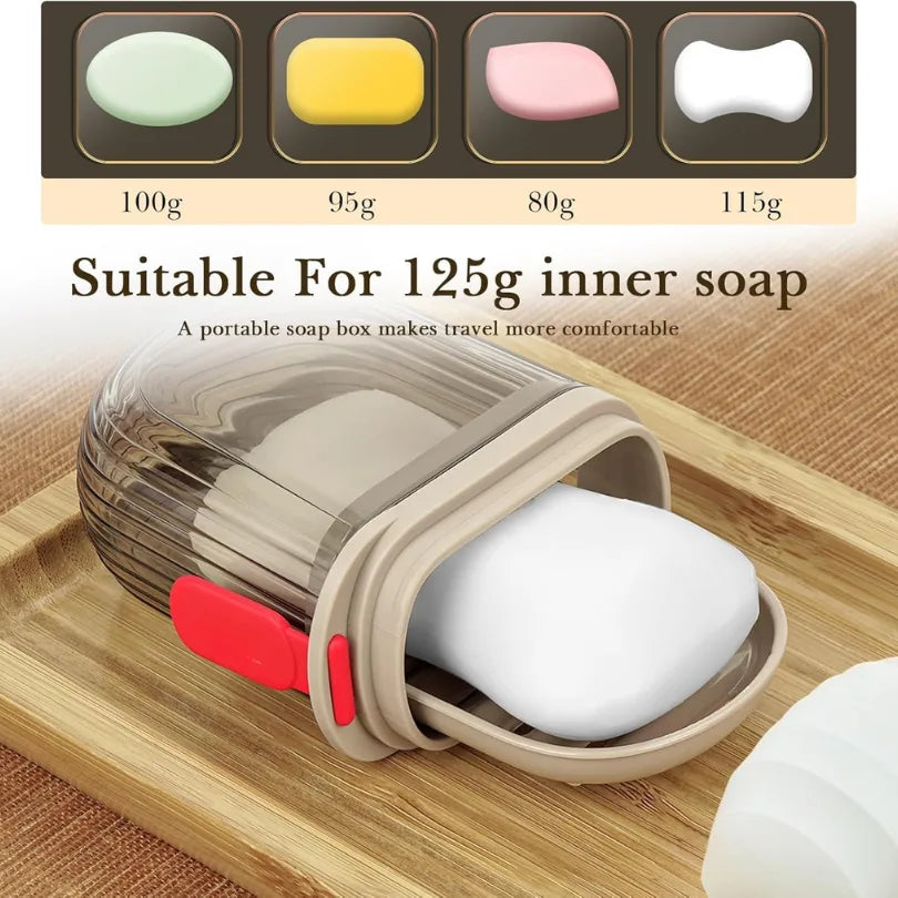 Travel Friendly Soap Holder (Pack of 2) | Portable Leak-Resistant Soap Case with Drain Tray