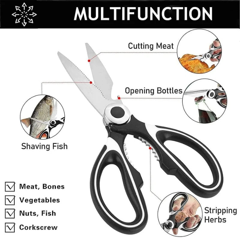 Multi-Purpose Strong Stainless Steel Kitchen Scissor | Heavy-Duty Food & Utility Scissors